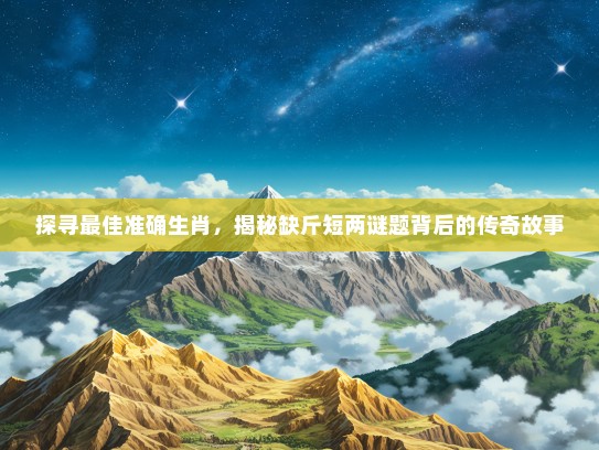 探寻最佳准确生肖，揭秘缺斤短两谜题背后的传奇故事