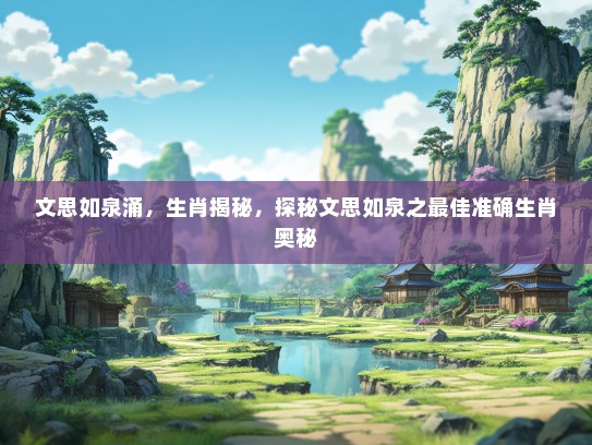 文思如泉涌，生肖揭秘，探秘文思如泉之最佳准确生肖奥秘