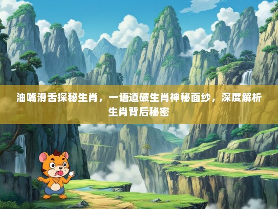 油嘴滑舌探秘生肖，一语道破生肖神秘面纱，深度解析生肖背后秘密
