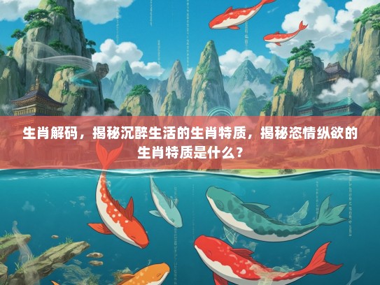 生肖解码，揭秘沉醉生活的生肖特质，揭秘恣情纵欲的生肖特质是什么？