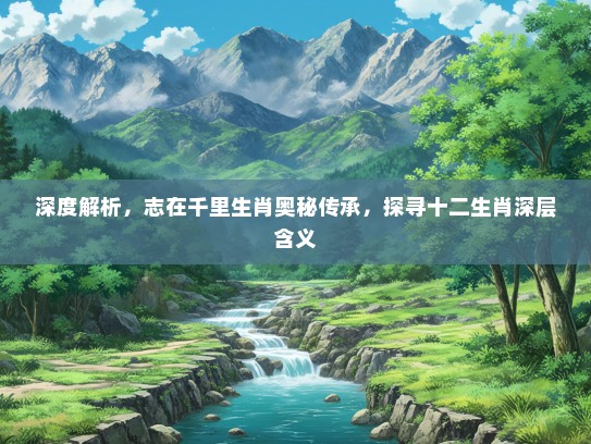 深度解析，志在千里生肖奥秘传承，探寻十二生肖深层含义